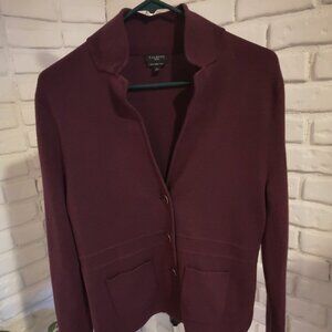 Talbots Petites Ladies Pure Merino Wool Button Front Dressy Jacket